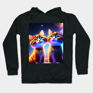 Mr. and Mrs. cat under the moon Hoodie